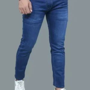 Men Slim Mid Rise Dark Blue Jeans